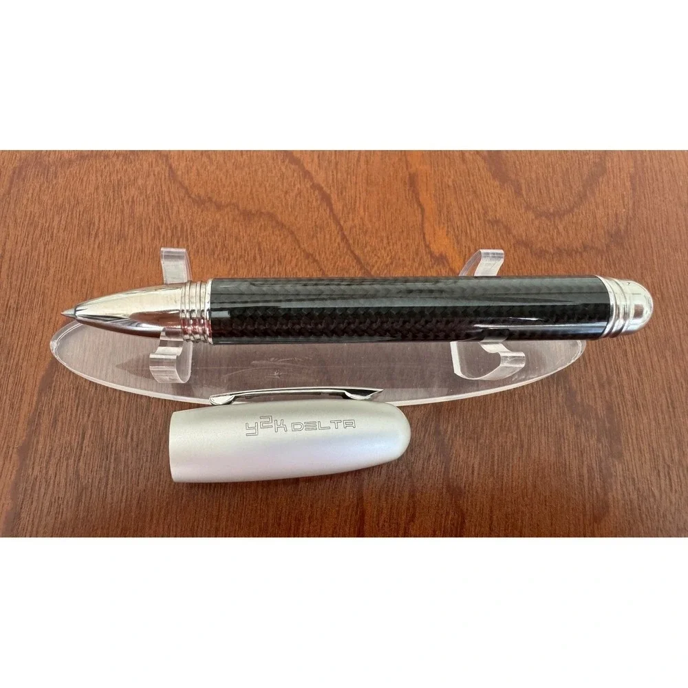 Vintage Delta Y2K Carbon Fiber Rollerball Pen Made in Italy Rare (#0161)